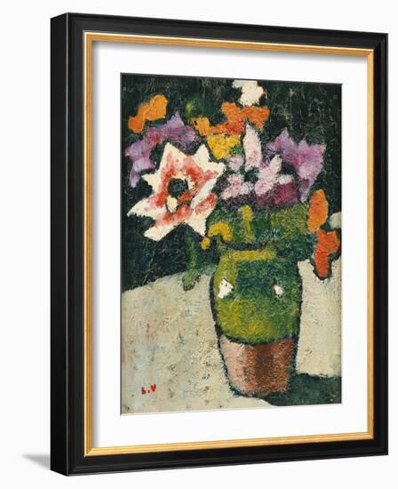 Flowers in a Vase; Bouquet De Fleurs Dans Un Vase, (Oil on Panel)-Louis Valtat-Framed Giclee Print