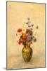 Flowers in a Vase, by Odilon Redon, 1910, French painting,-Odilon Redon-Mounted Art Print