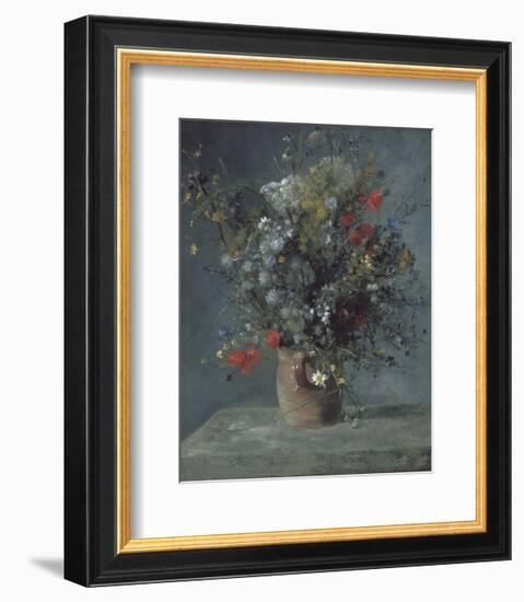 Flowers in a Vase, c. 1866-Pierre-Auguste Renoir-Framed Art Print