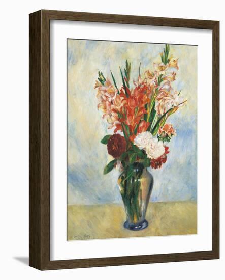 Flowers in a Vase Gladioluses-Pierre-Auguste Renoir-Framed Giclee Print