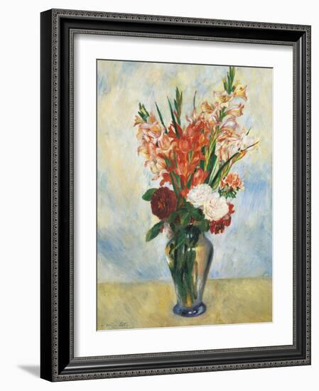 Flowers in a Vase Gladioluses-Pierre-Auguste Renoir-Framed Giclee Print