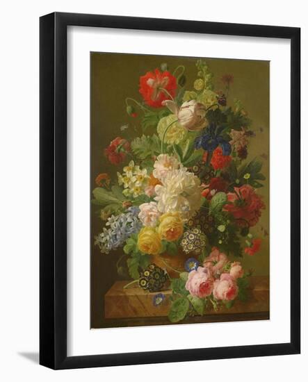 Flowers in a Vase on a Marble Console Table, 1816-Jan Frans van Dael-Framed Giclee Print