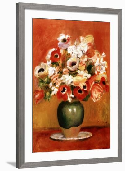 Flowers in a Vase-Pierre-Auguste Renoir-Framed Art Print