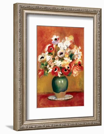 Flowers in a Vase-Pierre-Auguste Renoir-Framed Premium Giclee Print