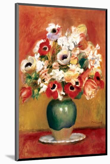 Flowers in a Vase-Pierre-Auguste Renoir-Mounted Premium Giclee Print