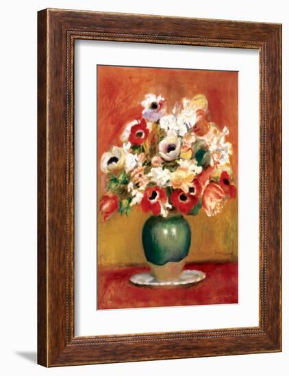 Flowers in a Vase-Pierre-Auguste Renoir-Framed Premium Giclee Print
