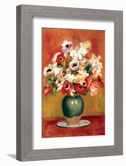 Flowers in a Vase-Pierre-Auguste Renoir-Framed Premium Giclee Print