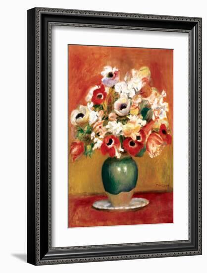 Flowers in a Vase-Pierre-Auguste Renoir-Framed Premium Giclee Print