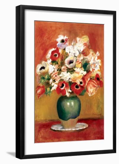 Flowers in a Vase-Pierre-Auguste Renoir-Framed Premium Giclee Print