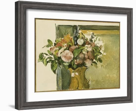 Flowers in a Vase-Paul C?zanne-Framed Giclee Print