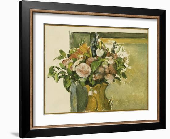 Flowers in a Vase-Paul C?zanne-Framed Giclee Print