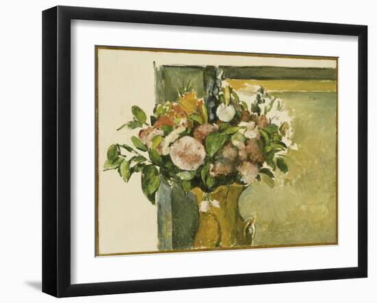 Flowers in a Vase-Paul C?zanne-Framed Giclee Print