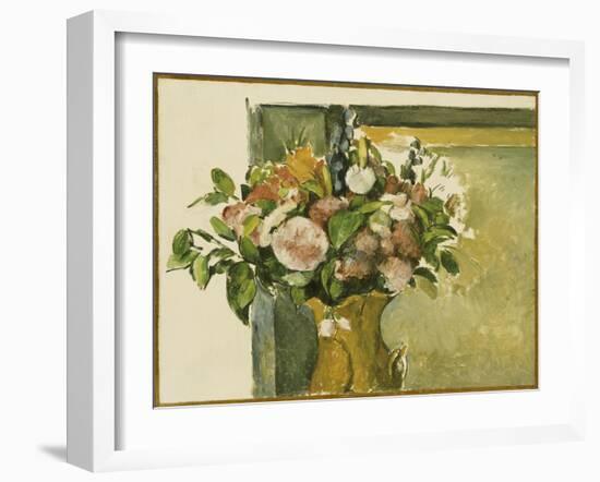 Flowers in a Vase-Paul C?zanne-Framed Giclee Print