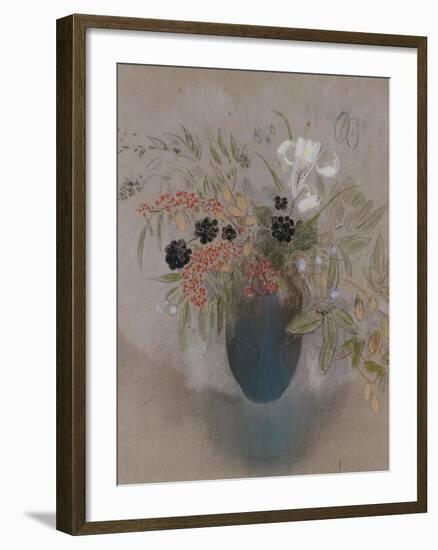 Flowers in a Vase-Odilon Redon-Framed Giclee Print