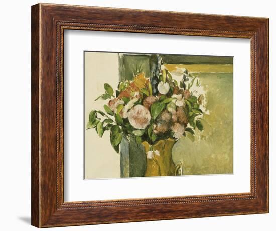 Flowers in a Vase-Paul Cézanne-Framed Giclee Print