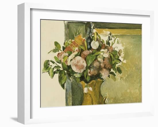 Flowers in a Vase-Paul Cézanne-Framed Giclee Print