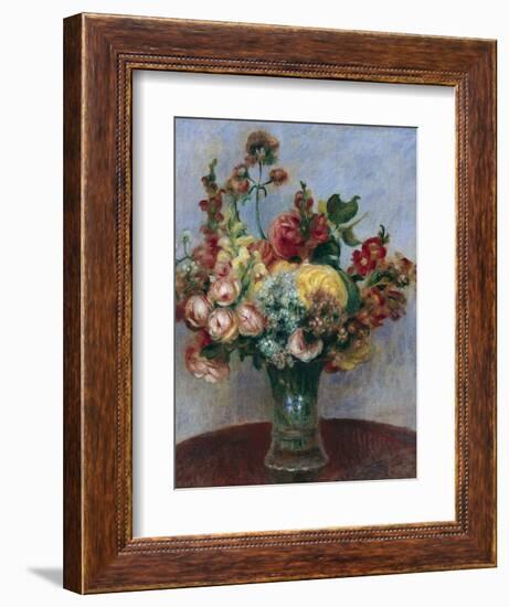 Flowers in a Vase-Pierre-Auguste Renoir-Framed Art Print