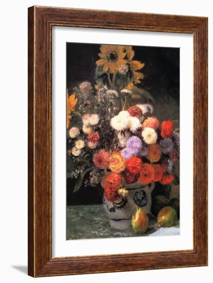 Flowers In a Vase-Pierre-Auguste Renoir-Framed Art Print