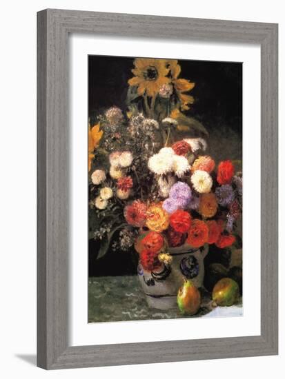 Flowers In a Vase-Pierre-Auguste Renoir-Framed Art Print