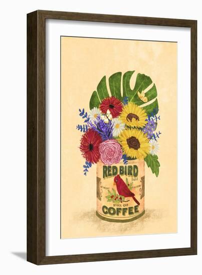 Flowers in a Vintage Coffee Can-Raissa Oltmanns-Framed Giclee Print