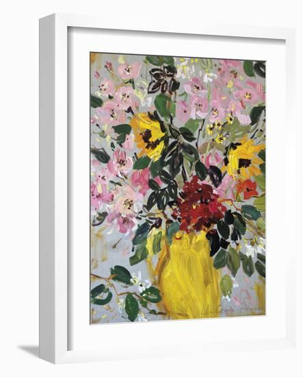 Flowers in a Yellow Jug-Lilia Orlova Holmes-Framed Giclee Print