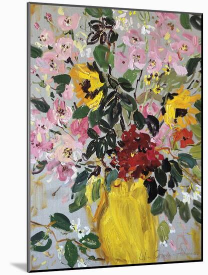 Flowers in a Yellow Jug-Lilia Orlova Holmes-Mounted Giclee Print