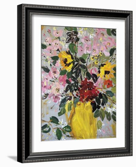 Flowers in a Yellow Jug-Lilia Orlova Holmes-Framed Giclee Print