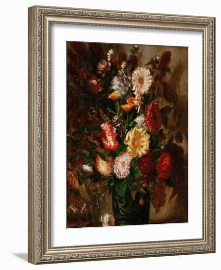 Flowers in an Earthenware Pot, 1847-Eugene Delacroix-Framed Giclee Print