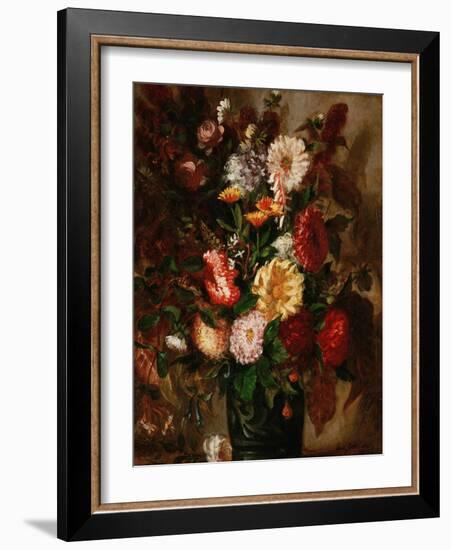 Flowers in an Earthenware Pot, 1847-Eugene Delacroix-Framed Giclee Print