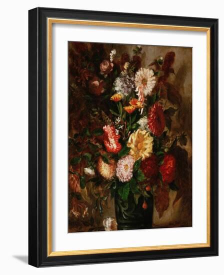 Flowers in an Earthenware Pot, 1847-Eugene Delacroix-Framed Giclee Print