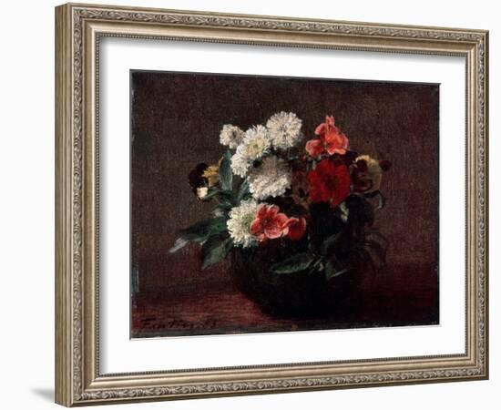 Flowers in an Earthenware Vase, 1883-Henri Fantin-Latour-Framed Giclee Print