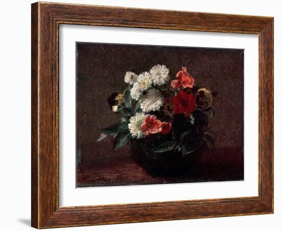 Flowers in an Earthenware Vase, 1883-Henri Fantin-Latour-Framed Giclee Print