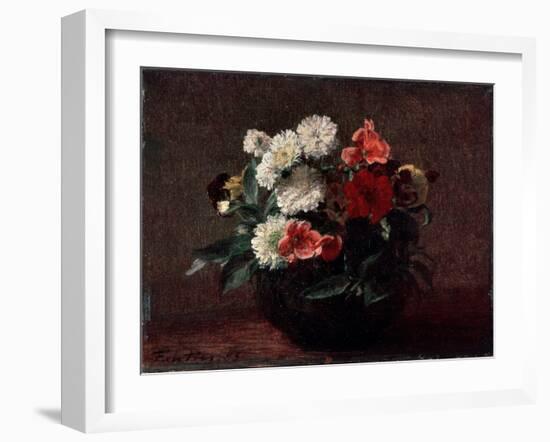 Flowers in an Earthenware Vase, 1883-Henri Fantin-Latour-Framed Giclee Print