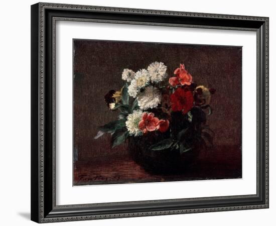 Flowers in an Earthenware Vase, 1883-Henri Fantin-Latour-Framed Giclee Print