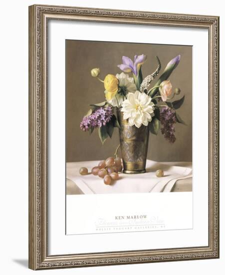 Flowers in an Indian Vase-Ken Marlow-Framed Art Print