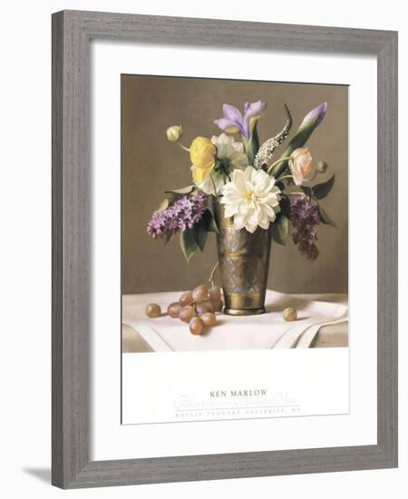 Flowers in an Indian Vase-Ken Marlow-Framed Art Print