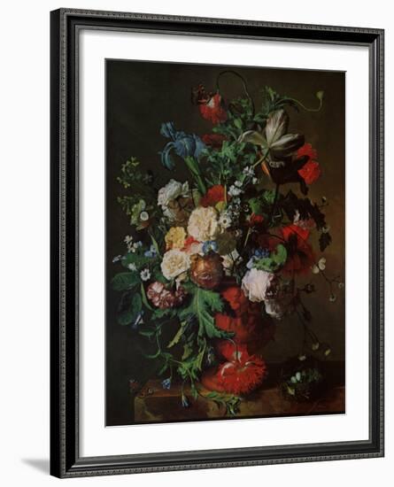 Flowers in an Urn-Jan van Huysum-Framed Art Print