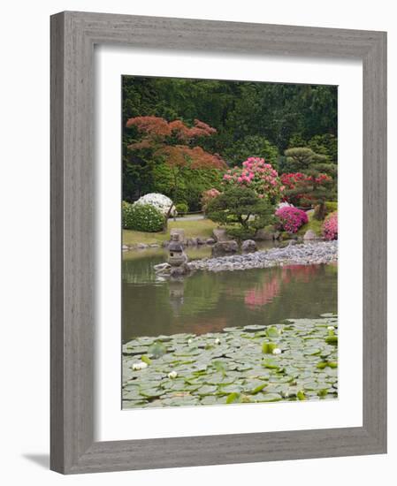 Flowers in Bloom, Japanese Garden, Washington Park Arboretum, Seattle, Washington, USA-Jamie & Judy Wild-Framed Photographic Print