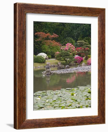 Flowers in Bloom, Japanese Garden, Washington Park Arboretum, Seattle, Washington, USA-Jamie & Judy Wild-Framed Photographic Print