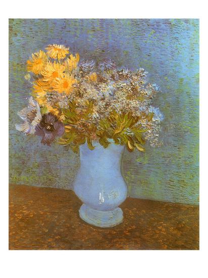 Flowers In Blue Vase 1887by Vincent Van Gogh