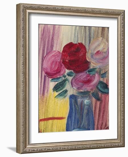 Flowers in Blue Vase; Blumen in Blauer Vase, 1936-Alexej Von Jawlensky-Framed Giclee Print