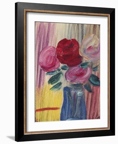 Flowers in Blue Vase; Blumen in Blauer Vase, 1936-Alexej Von Jawlensky-Framed Giclee Print