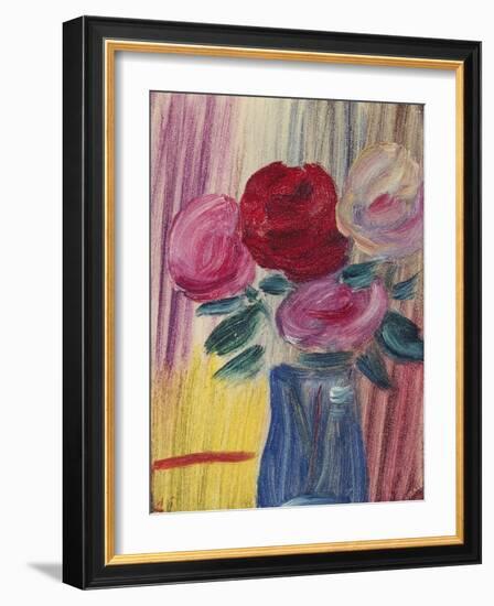 Flowers in Blue Vase; Blumen in Blauer Vase, 1936-Alexej Von Jawlensky-Framed Giclee Print