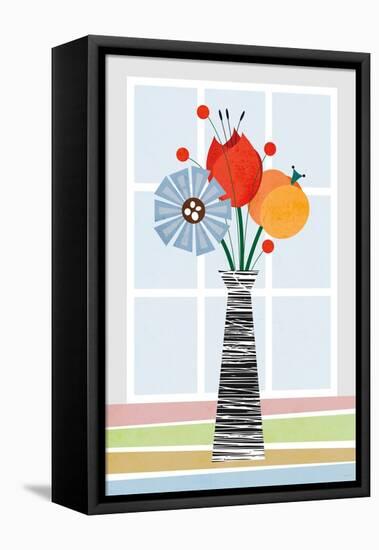 Flowers in Colour-Tomas Design-Framed Stretched Canvas