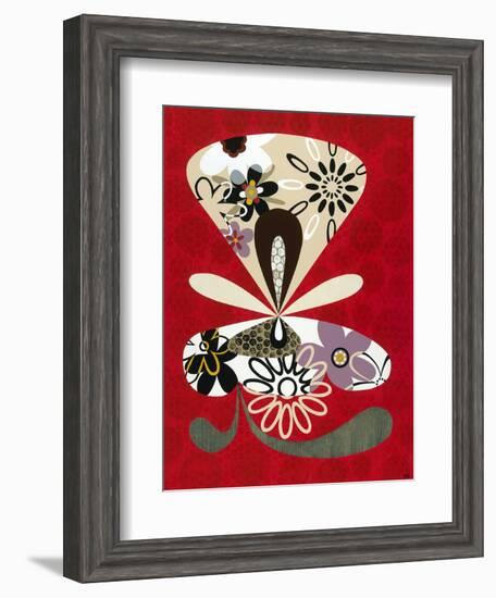 Flowers in Flight II-Mary Calkins-Framed Giclee Print