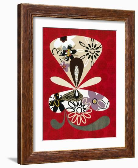 Flowers in Flight II-Mary Calkins-Framed Giclee Print