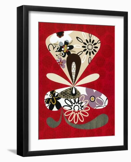 Flowers in Flight II-Mary Calkins-Framed Giclee Print