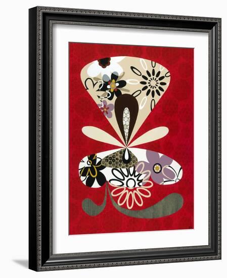 Flowers in Flight II-Mary Calkins-Framed Giclee Print