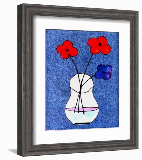 Flowers in Jeans I-J^ Clark-Framed Art Print