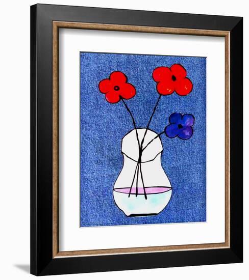 Flowers in Jeans I-J^ Clark-Framed Art Print